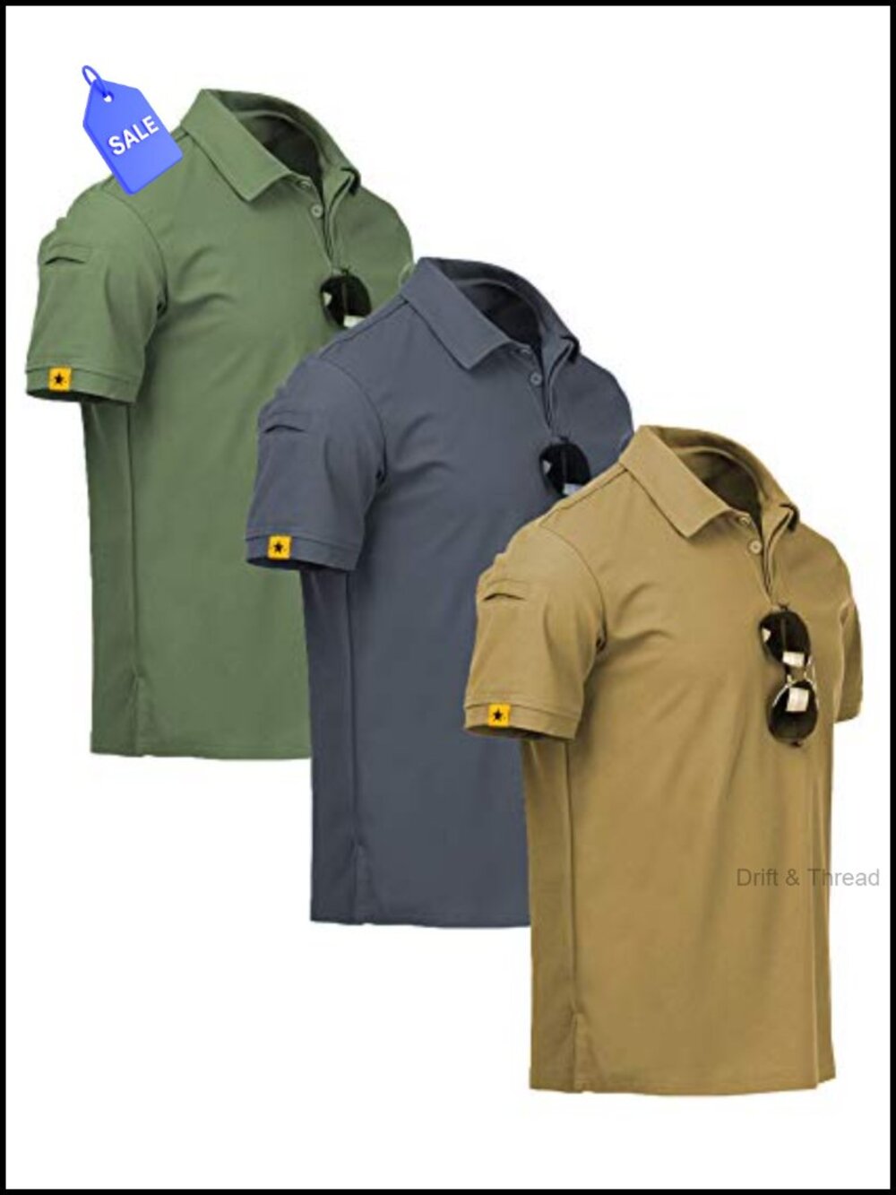 3 Pack Men's Golf Polo Shirts Short Sleeve Business Casual Breathable